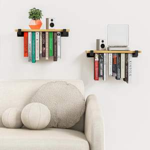 Estantes de Pared Modernos de Madera, Librería Invisible de Madera, Librería de Pared Única que Ahorra Espacio, Librería de Pared con Doble Almacenamiento - Product Image 2