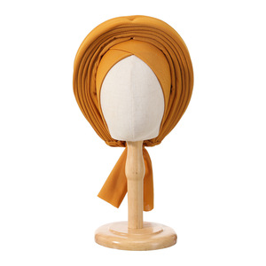 Turban de haute qualité, couleur unie, Aso Oke, mode nigériane, Auto Gele africain pour femmes, pour fêtes et mariages - Product Image 2