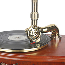 Brun Vintage classique décoration de la maison rétro Antique Gramophone phonographe platine vinyle <span class=keywords><strong>tourne</strong></span>-<span class=keywords><strong>disque</strong></span> stéréo haut-parleurs système - Product Image 6