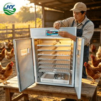 Incubateur et éclosoir automatique grande capacité pour œufs d'autruche, d'oie et d'oiseaux - Machine d'éclosion numérique pour volailles - Haute productivité
