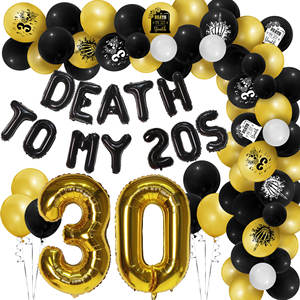Juego de globos de <span class=keywords><strong>feliz</strong></span> cumpleaños para suministros de fiesta Death To My 20s Decoraciones 30th Birthday Decoraciones Juego de globos - Product Image 6