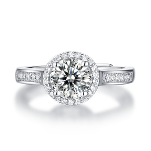 Bague CANNER 1 carat en argent S925 plaqué platine avec moissanite, modèle élégant pour femme, ajustable - Product Image 3