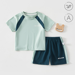 Vêtements d'été pour bébés garçons Guai, 0-3 ans, shorts à manches courtes, 2 pièces, tenue décontractée pour le sport en plein air, vêtements doux et respirants pour tout-petits - Product Image 5