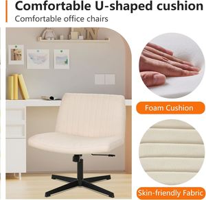 เก้าอี้สำนักงานแบบหมุนปรับได้อเนกประสงค์สำหรับใช้ในบ้านและสำนักงานเก้าอี้ทำงานแบบเรียบง่ายทันสมัยออกแบบตามหลักสรีรศาสตร์พร้อมขาโลหะ - Product Image 3