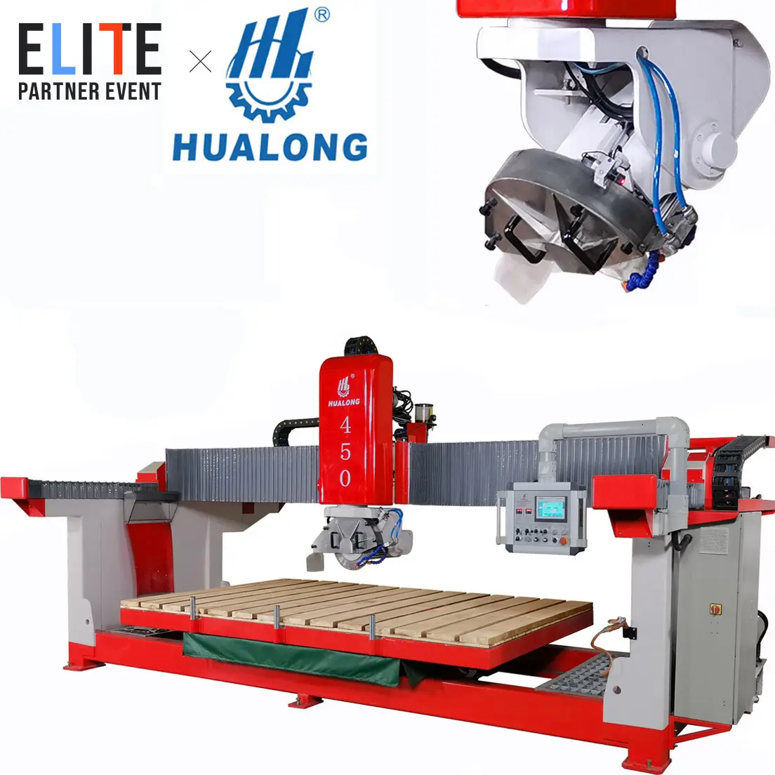 Hualong CE Maschinen HLSQ-450 High Speed Mono block CNC Granit Marmorplatte Fliesens ch neider Brücke Säge Steins chneide maschine