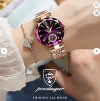 Montre POEDAGAR 719 pour femmes, luxe, or rose, acier inoxydable, quartz, étanche, version coréenne, montres pour femmes