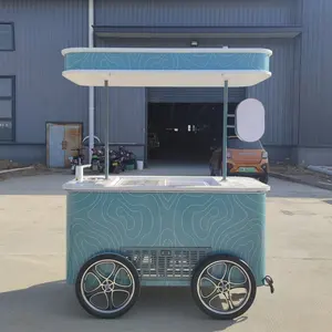 CE Mobile Ice Cream Tricycle Vending Push Bike Cart Refrigerator Food Vending Bike Ice Cream Bike For Sale