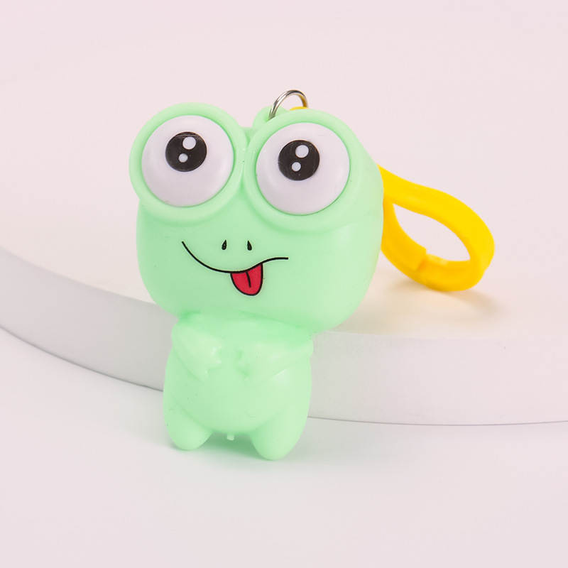 20514-green frog popping-eyes keychain