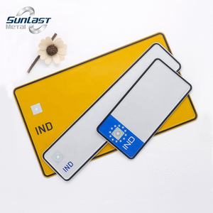 28x20cm de estilo europeo blanco reflectante negro metal de aluminio del coche licencia número de placas - Product Image 5