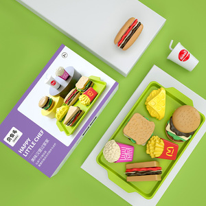 Juego de simulación de mini hamburguesas <span class=keywords><strong>Happy</strong></span> Little Chef, juguetes de comida de plástico para niños de 2 a 4 años, <span class=keywords><strong>juguete</strong></span> de cocina unisex - Product Image 1