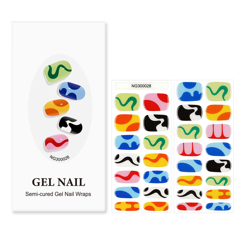 2025 Uv Gel Nail Beauty Product Wholesale New UV Gel Nail Stickers Semi Cured Gel Fake Press on Nails