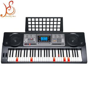 Orgue électrique <span class=keywords><strong>MIDI</strong></span> HUASHENG à 61 touches avec fonction tactile, 460 timbres, 260 rythmes, écran LCD, instruments à <span class=keywords><strong>clavier</strong></span>, noir, 65 chansons de démonstration - Product Image 1