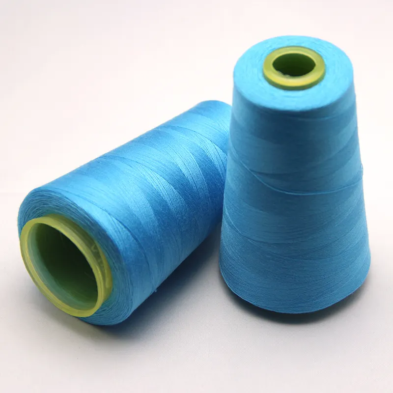 Hilo DE COSER hilado en tubos pequeños 100% Núcleo de tela envuelto en polietileno de alta tenacidad 30s/2 100% Soporte de poliéster para conos de línea de costura