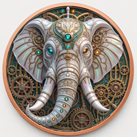 Koin Gajah Mekanik Tembaga Murni 999 5 oz, Relief Tinggi, Anti UV, Seperti Karya Seni Steampunk, Kerajinan Logam