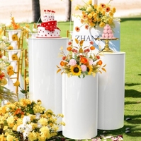 Ventes directes d'usine 3 pièces Mesa cylindrique pour gâteaux de fleurs verres à vin plate-forme d'affichage acrylique présentoir de fête de mariage