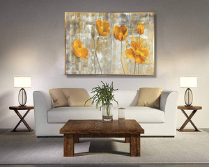 Dipinto a Olio Moderno di Fiori <span class=keywords><strong>in</strong></span> <span class=keywords><strong>Fiore</strong></span>, Realizzato a Mano su Tela, <span class=keywords><strong>Arte</strong></span> Professionale per Arredamento Soggiorno - Product Image 6