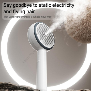 Brosse de nettoyage 3-en-1 à long manche pour animaux de compagnie, rechargeable par USB, avec fonction pulvérisation d'eau – Nouveauté en gros - Product Image 5