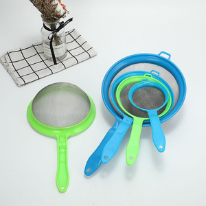 <b>Plastic</b> <b>Edged</b> Stainless Steel Mesh Oil Strainer 10-21Cm Food Grade Filter For Kitchen Use - Product Image 1