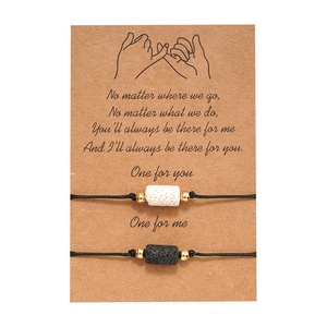 O. G.T — bracelet en pierre volcanique fait à la main, breloque tendance pour Couple, tour de poignet - Product Image 1