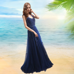 Nuevo Diseño de Vestido de Fiesta Elegante con Bordado, Gasa, Sin Mangas, Maxi Vestido de Graduación para Mujer - Product Image 3