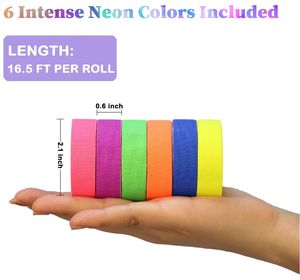 Papier et <span class=keywords><strong>film</strong></span> adhésif lumineux noir néon Fluorescent UV <span class=keywords><strong>Blacklight</strong></span> Glow in The Dark Cloth Tape Super Bright for UV Party - Product Image 3