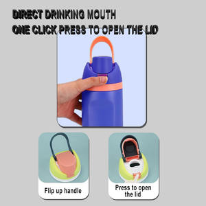 Botella de Agua Deportiva Portátil Personalizada de Acero Inoxidable 304 con Aislamiento al Vacío, con Tapa Abatible y Pajita, para Viajes, Regalo Promocional - Product Image 2