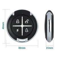 Télécommande porte-clés ronde 433 MHz à 4 boutons RF pour système d'alarme maison/voiture avec boutons de verrouillage/déverrouillage