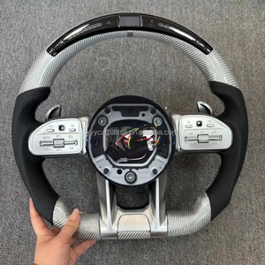 Volante Deportivo Plano de Fibra de Carbono con LED para <span class=keywords><strong>Mercedes</strong></span>-<span class=keywords><strong>Benz</strong></span> AMG C63 GT C43 C63 W221 S63 W205 W204 W213 <span class=keywords><strong>2020</strong></span>+ - Product Image 2