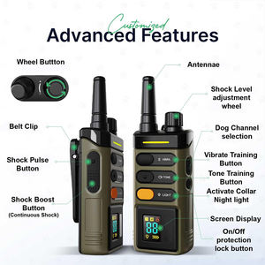 1 मील/5280 फीट सुरक्षित प्रशिक्षण कॉलर कुत्तों रिमोट बार्क कंट्रोल शॉक टोन फ्लैशिंग बीकन लाइट रिचार्जेबल ip67 प्लास्टिक - Product Image 3