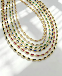 Connettore Rettangolare in Zircone Bianco Arcobaleno, Catena Placcata Oro Rosa, <span class=keywords><strong>Argento</strong></span> e Nero, Componenti per Gioielli a <span class=keywords><strong>Rosario</strong></span> Sfaccettati - Product Image 2