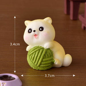 Fairy Tuin Miniatuur Kat Spelen Hars Ambachtelijke Mini Dier Thuis Standbeeld Kawaii Ornament Mos Terrarium Beeldjes Ingemaakte Decor - Product Image 6