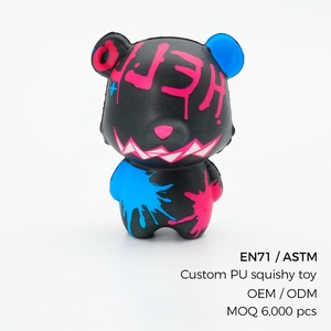 Juguete de Oso de Peluche PU Estilo Graffiti, Juguete Antiestrés para Apretar, Caja Sorpresa Coleccionable |   Venta al por mayor OEM MOQ 6000 - Product Image 1