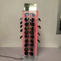 Affichage direct de support de lunettes acryliques d'approvisionnement d'usine avec la vitrine rotative de perspex de lumière de LED pour le magasin