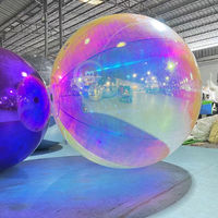 Grande boule disco gonflable miroir, boule disco arc-en-ciel, ensemble de boules miroir pour fête, boîte de nuit, événement de danse, décoration de scène, éclairage
