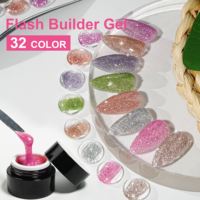 ICE NOVA Flash Builder 32 couleurs avec paillettes, gel de modelage rapide et fort, pour extension et renforcement des ongles, personnalisable OEM ODM