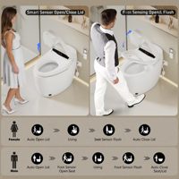 WC intelligent sans réservoir à chauffage instantané, monobloc, à poser au sol, pour salle de bain de villa moderne