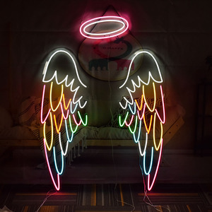 Ailes de néon colorées personnalisées décoration murale de fond enseigne d'ailes d'ange pour bar de fête de mariage 55 bandes de <span class=keywords><strong>LED</strong></span> IP65 88 - Product Image 5