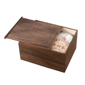 Factory supplier custom wooden tea bags packing box rustic 6 8 10 grid for gift storage