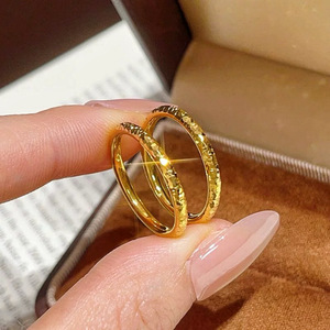 This popular Little Red Book (Xiaohongshu) item is a solid gold-plated, round, <b>plain</b> band <b>ring</b> with a closed design. It's - Product Image 1