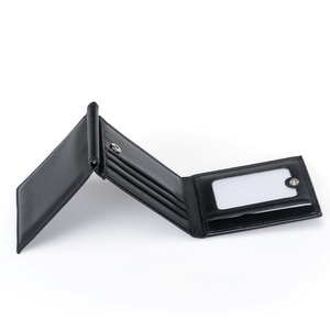 <span class=keywords><strong>Portafoglio</strong></span> Trifold in Pelle Cerata PU per <span class=keywords><strong>Uomo</strong></span>, Porta Carte di Credito con Bottone <span class=keywords><strong>a</strong></span> Pressione e Clip Portasoldi Interna - Product Image 2