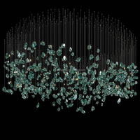 Lustre en cristal irrégulier d'art moderne personnalisé, luminaire suspendu en acier inoxydable de haute qualité pour villa, hôtel, hall d'entrée, escalier