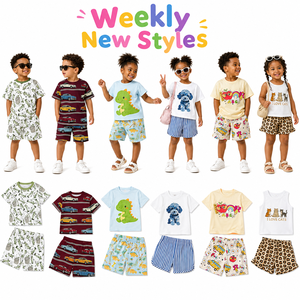 Ropa de Verano para Niños, Nueva, en Stock, para Niños y Niñas de 0 a 12 Años, Mezcla Aleatoria de Estilos, Camisetas, Vestidos, Pantalones Cortos, Envío Rápido, Venta al Por Mayor - Product Image 5
