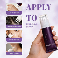 Tube cosmétique souple D40 avec applicateur rotatif à 4 dents et bille métallique pour massage du cuir chevelu et du cou