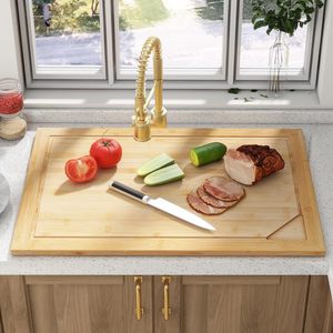 Прямоугольная бамбуковая доска-крышка для газовой плиты с ручками, толщиной 2 см, прочная - Product Image 6