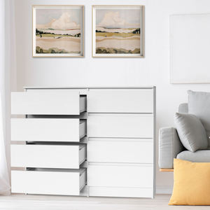 Commode blanche à 5/6/8 tiroirs, meuble <span class=keywords><strong>de</strong></span> chambre à coucher moderne, brillant, nouveauté - Product Image 6