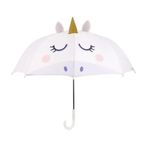 Hot Sale Cheap Price Cartoon Child Long-Handle Customised Cat Unicorn Bright Colored Straight <strong>UK</strong> Style <strong>Umbrella</strong> - Product Image 1