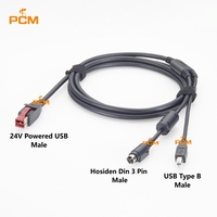 Câble répartiteur d'alimentation USB vers USB-B Hosiden 3 broches DIN 24V pour imprimante POS NCR RealPOS Hub USB alimenté