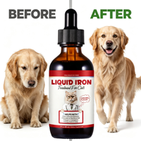 Complément de Fer Liquide avec Vitamines C et E à Absorption Rapide pour Chiens et Chats, Santé Immunitaire et Digestive, Marque Privée OEM