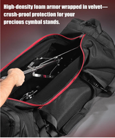 Sac de rangement robuste pour matériel de batterie de 40 pouces – Housse de protection légère pour pieds de cymbales et accessoires de batterie