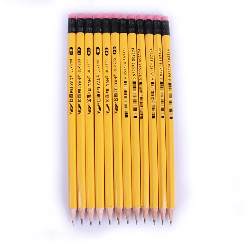 Matite hb popolari matita ecologica gialla matita HB in legno personalizzata con gomma in confezione sciolta